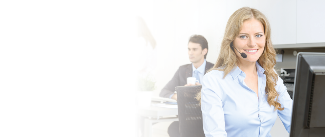 Customer Service Woman Sitting at a Desk